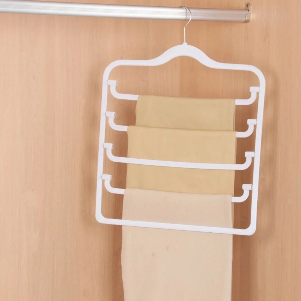 Flocked White No-Slip Flocked Pant Hanger